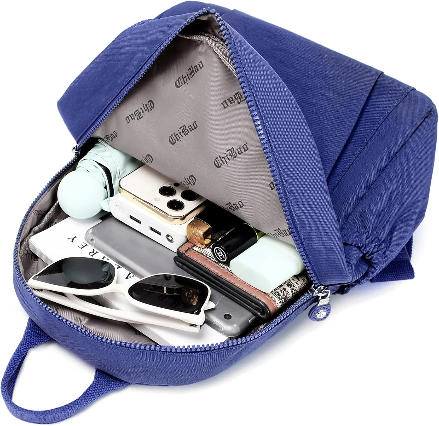 Backpack Purse for Women Ladies Nylon Bag Casual Daypack Travel Shopping Pack (A Style Dark Blue)