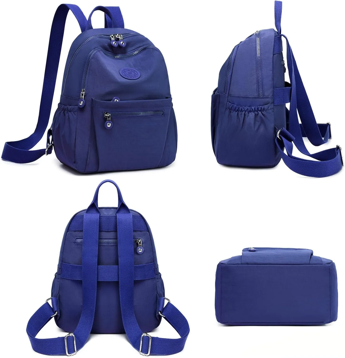 Backpack Purse for Women Ladies Nylon Bag Casual Daypack Travel Shopping Pack (A Style Dark Blue)