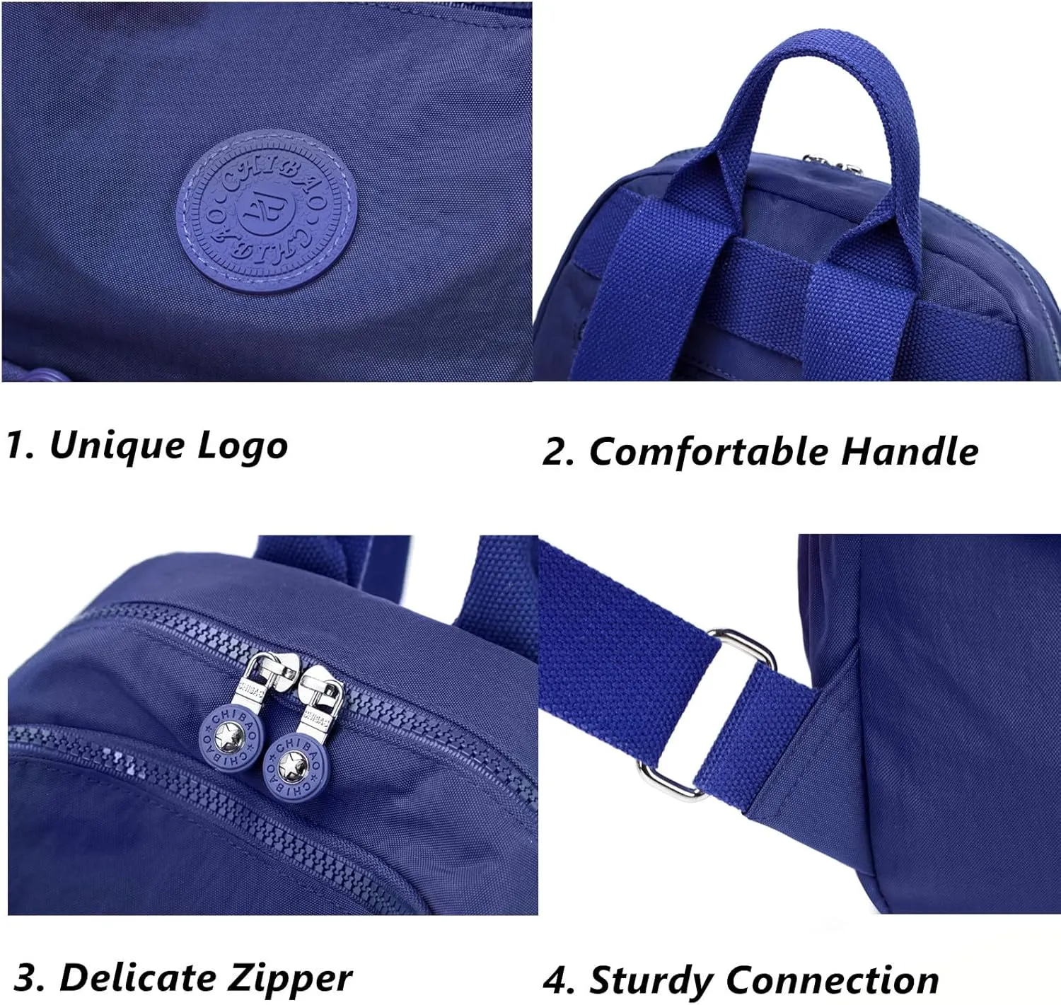 Backpack Purse for Women Ladies Nylon Bag Casual Daypack Travel Shopping Pack (A Style Dark Blue)