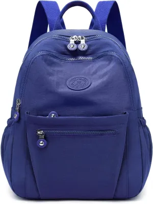 Backpack Purse for Women Ladies Nylon Bag Casual Daypack Travel Shopping Pack (A Style Dark Blue)