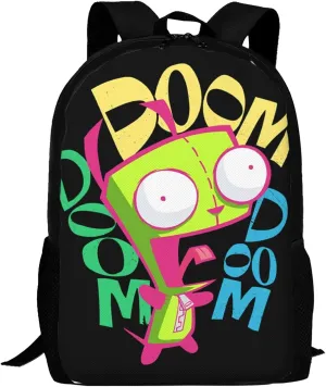 Backpacks Invader Anime Zim Adjustable Laptop Backpack Double Shoulder Bag for Women Men Climbing Shopping Work