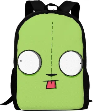 Backpacks Invader Anime Zim Adjustable Laptop Backpack Double Shoulder Bag for Women Men Climbing Shopping Work