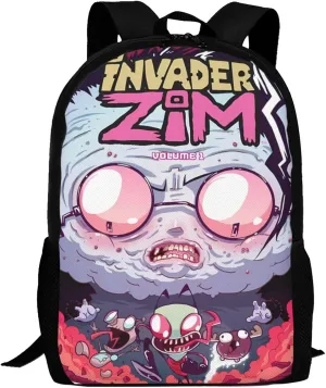 Backpacks Invader Anime Zim Adjustable Laptop Backpack Double Shoulder Bag for Women Men Climbing Shopping Work