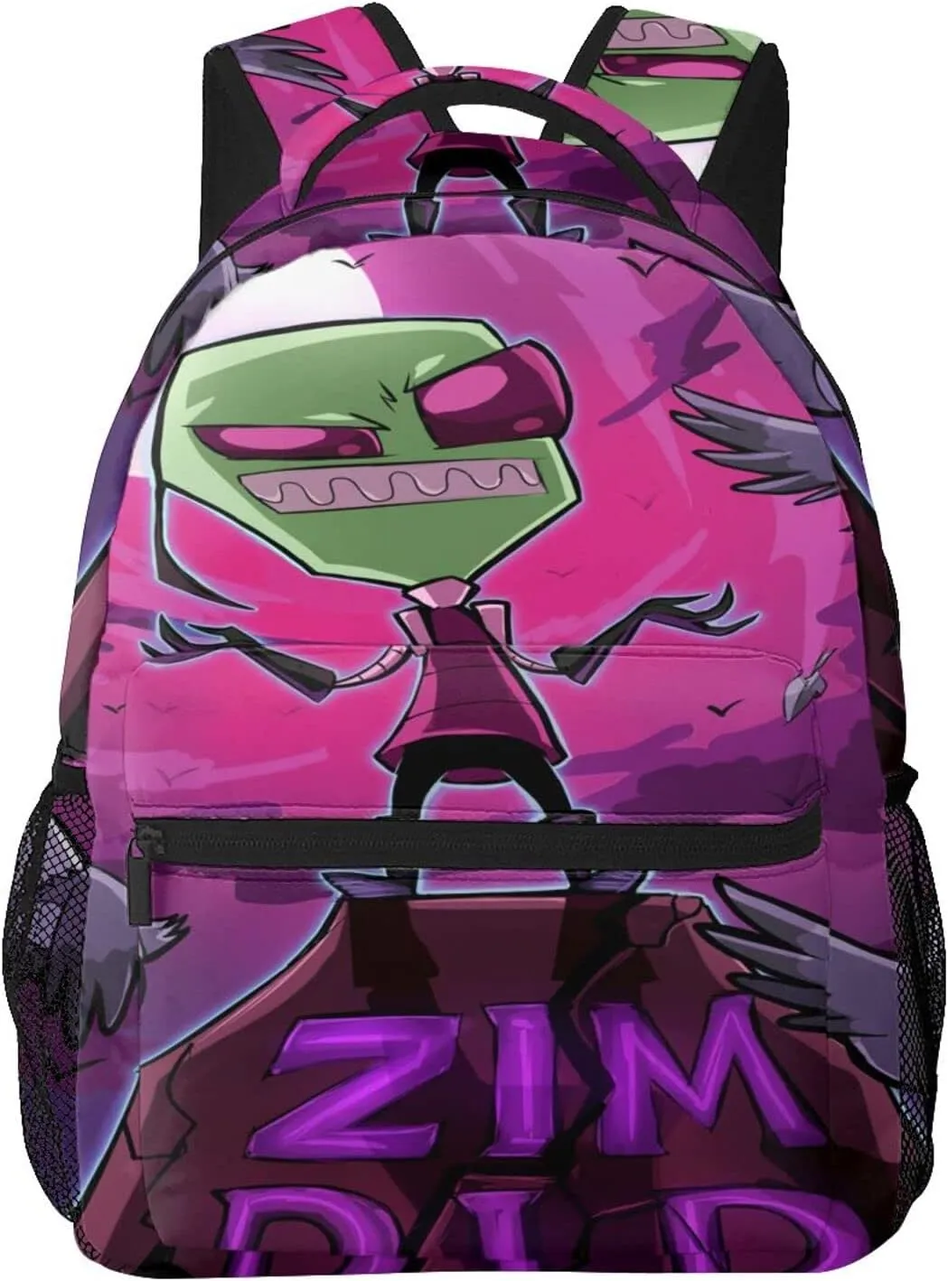 Backpacks Invader Anime Zim Adjustable Laptop Backpack Double Shoulder Bag for Women Men Climbing Shopping Work
