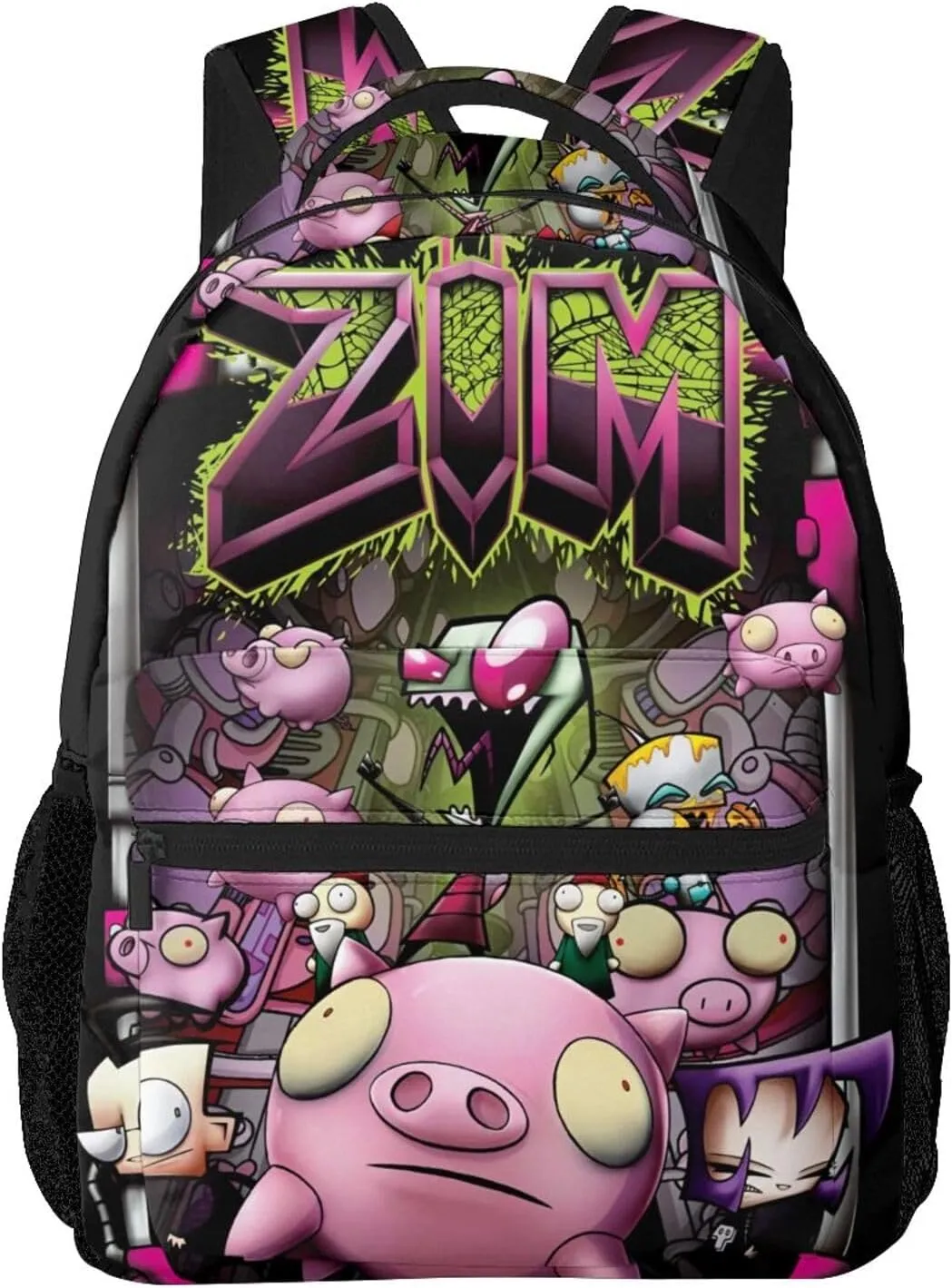 Backpacks Invader Anime Zim Adjustable Laptop Backpack Double Shoulder Bag for Women Men Climbing Shopping Work
