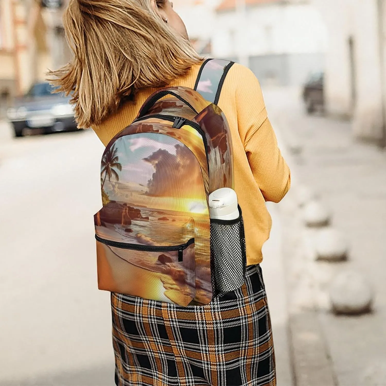 Backpacks Tropical Beach at Sunset Travel Bag Laptop Backpack Casual Daypack for Weekender Business Hiking
