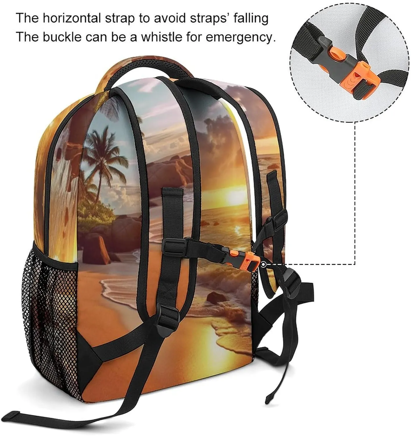 Backpacks Tropical Beach at Sunset Travel Bag Laptop Backpack Casual Daypack for Weekender Business Hiking