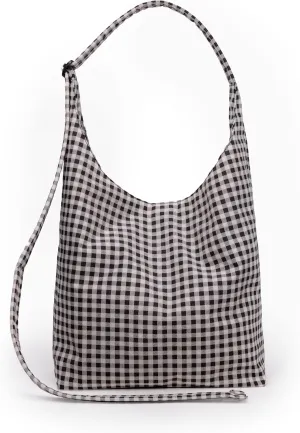 BAGGU Large Nylon Sling - Black & White Gingham