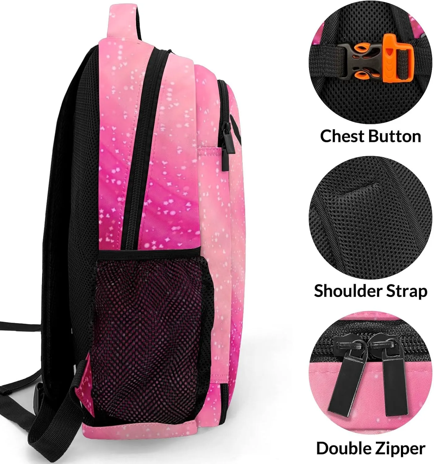 Ballerina Dance Pink Daypack Backpack Laptop Bag Custom Name Shoulder Bags School Backpack for Sports Party