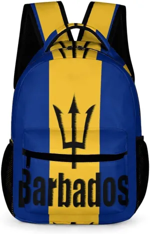 Barbados Flag Barbadian Casual Backpack Travel Laptop Cute Basic Shoulder Bag for Work Women & Men