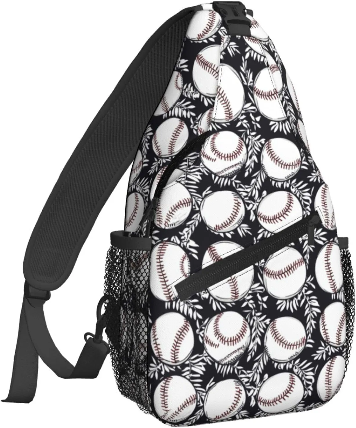 Baseball Leaves Sling Bag For Women Crossbody Shoulder Bag Casual Daypack Backpacks Men Chest Bag Gym Cycling Travel Hiking