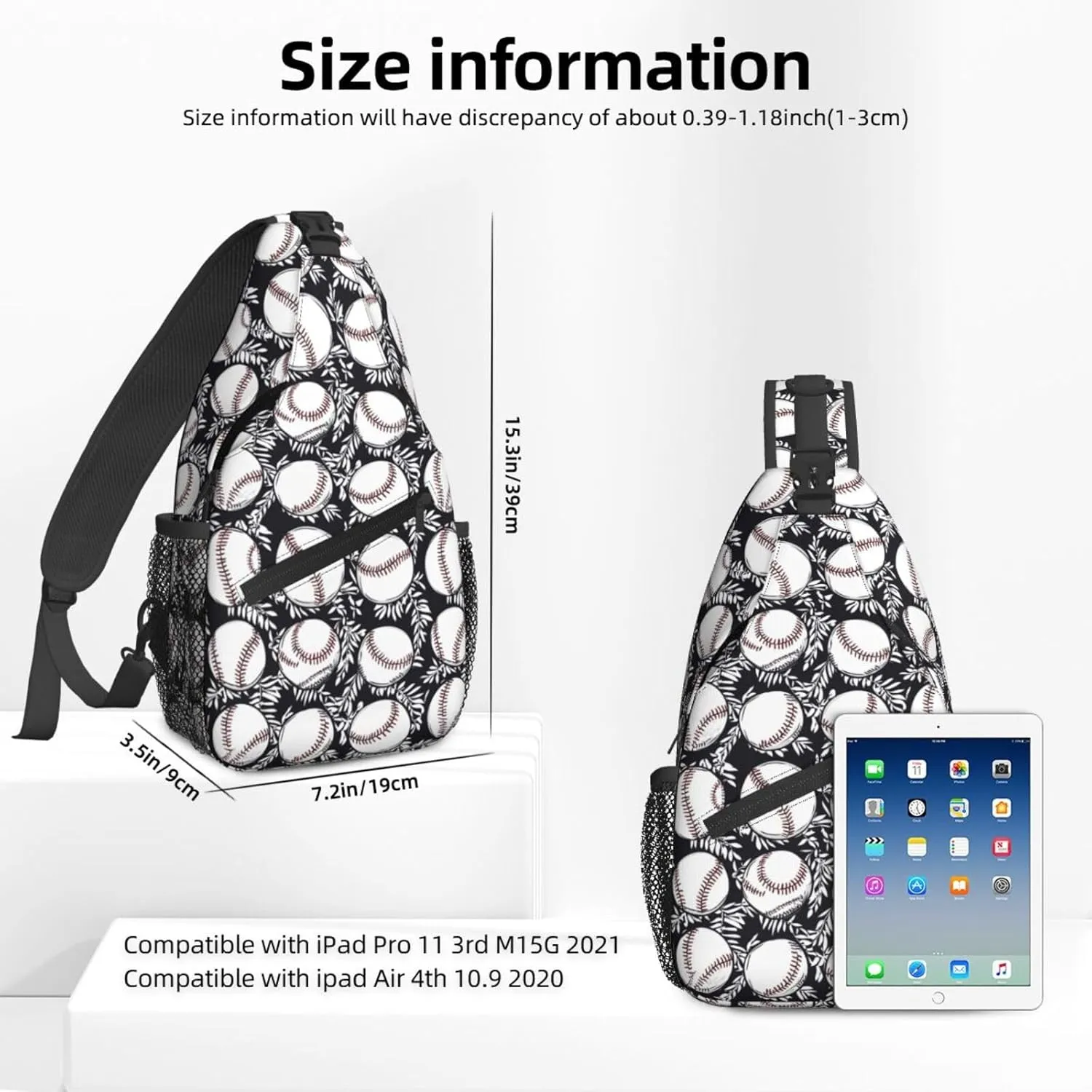 Baseball Leaves Sling Bag For Women Crossbody Shoulder Bag Casual Daypack Backpacks Men Chest Bag Gym Cycling Travel Hiking