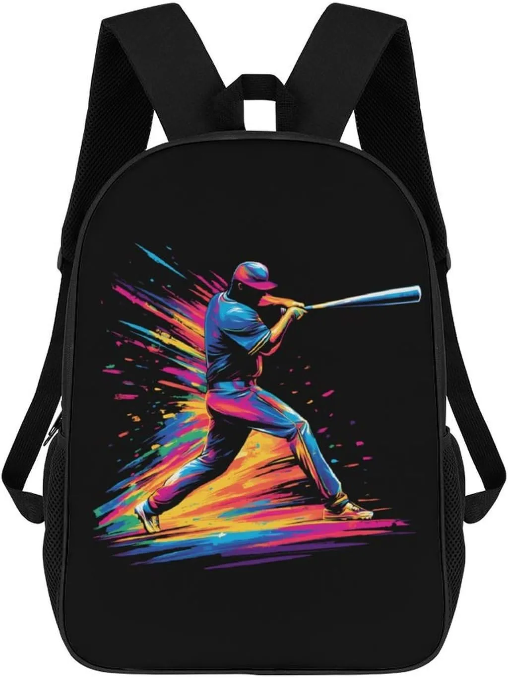 Baseball Player Drip Travel Backpack 17 Inch Laptop Bag Carry On Backpack Casual Daypack for Weekender Business Hiking