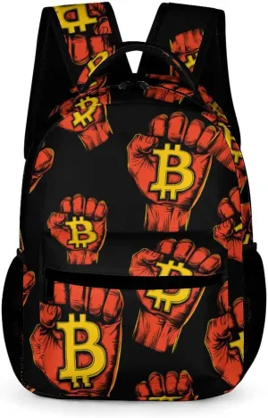 Bitcoins Revolution Casual Backpack Travel Laptop Cute Basic Shoulder Bag for Work Women & Men