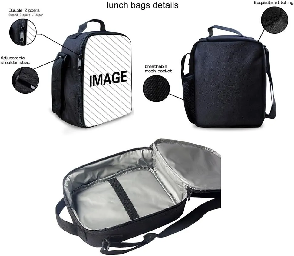 Biyejit Kid's School Bag Set Included Shoulder Bagpack Lunch Tote Bags Pen Holder Organizer 3 Piece
