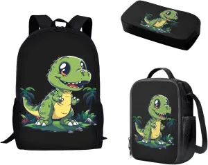 Biyejit Kid's School Bag Set Included Shoulder Bagpack Lunch Tote Bags Pen Holder Organizer 3 Piece