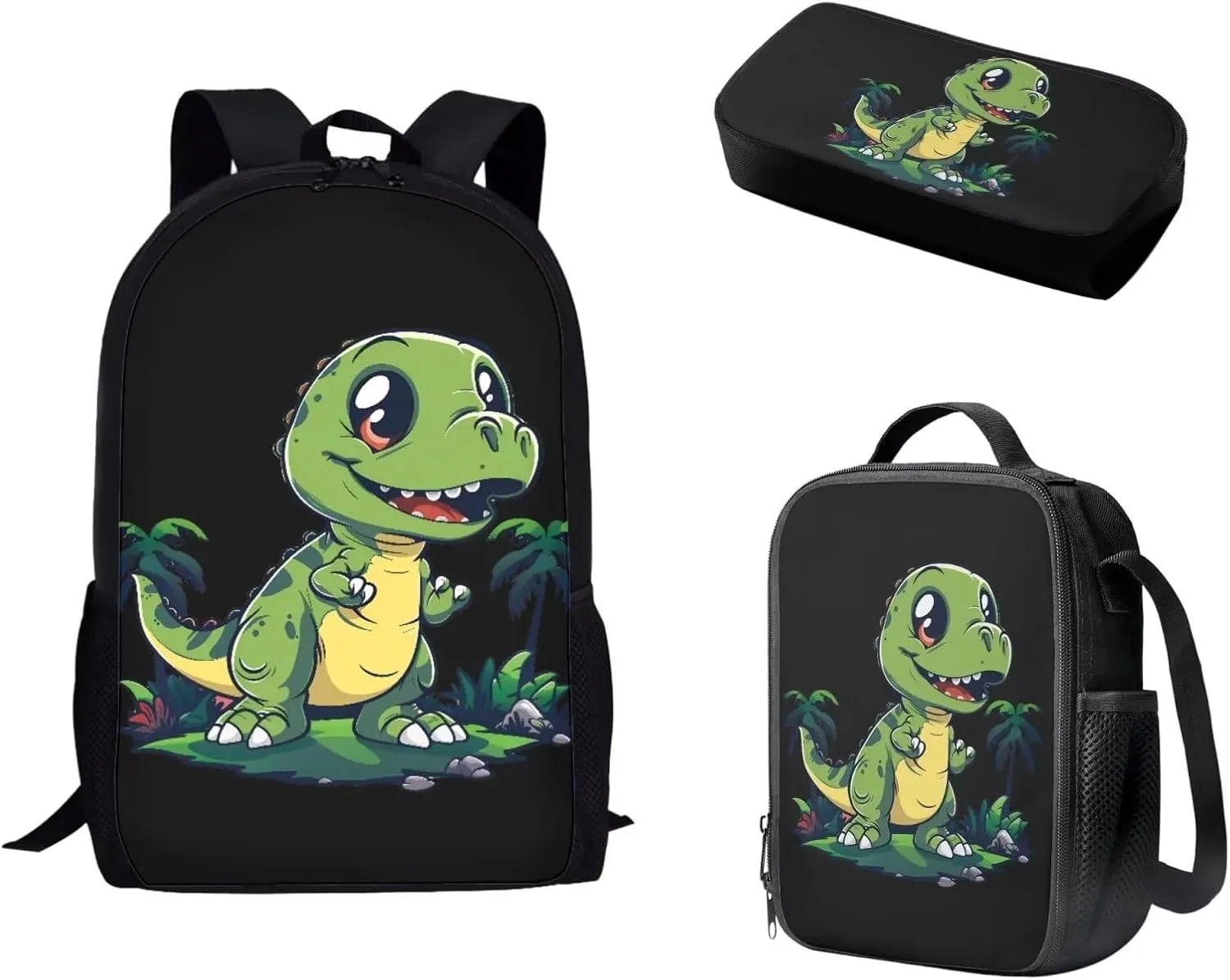 Biyejit Kid's School Bag Set Included Shoulder Bagpack Lunch Tote Bags Pen Holder Organizer 3 Piece