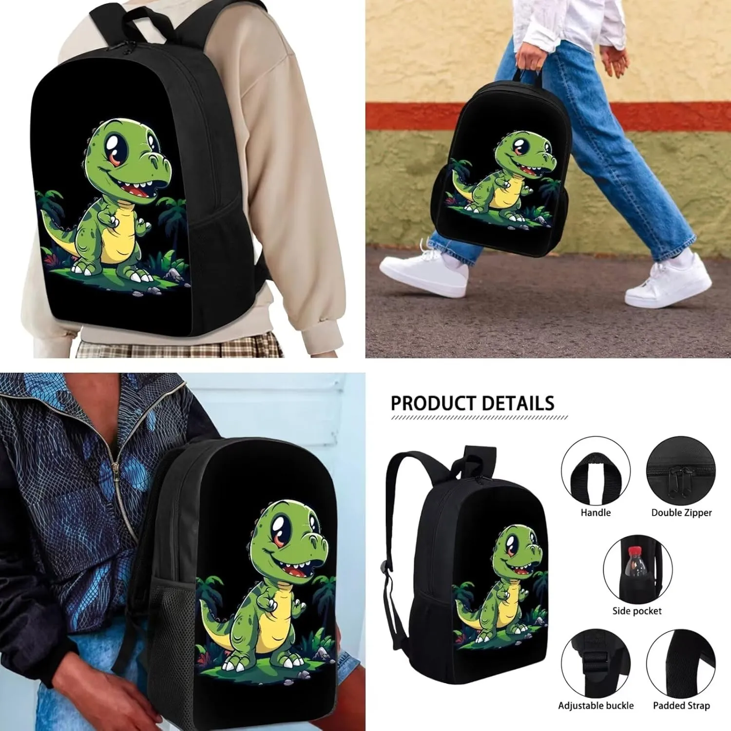 Biyejit Kid's School Bag Set Included Shoulder Bagpack Lunch Tote Bags Pen Holder Organizer 3 Piece
