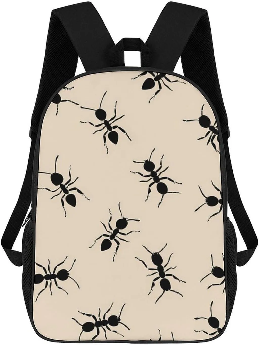 Black Ants Classic 17 Inch Backpack for Men Women Casual Basic Bag with Side Pockets for Travel Business