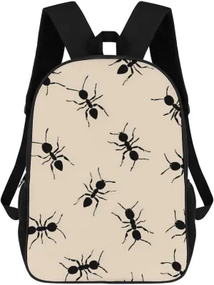 Black Ants Classic 17 Inch Backpack for Men Women Casual Basic Bag with Side Pockets for Travel Business