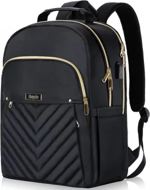 Black Backpack for Women, School Backpack for Girls, Daypack Bookbag, Kids Book Bag, Mochilas Escolares para High School Colloge Back Pack
