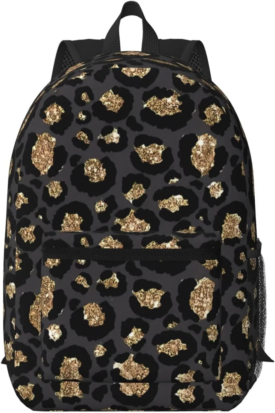 Black Leopard Print 17 Inch Backpacks Multipurpose Laptop Backpack Double Shoulder Bag for Men Women Gifts