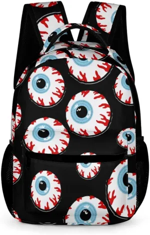 Bloodshot Eyeball Lightweight Travel Laptop Backpack Casual Hiking Daypack with Mesh Side Pockets for Shopping Work