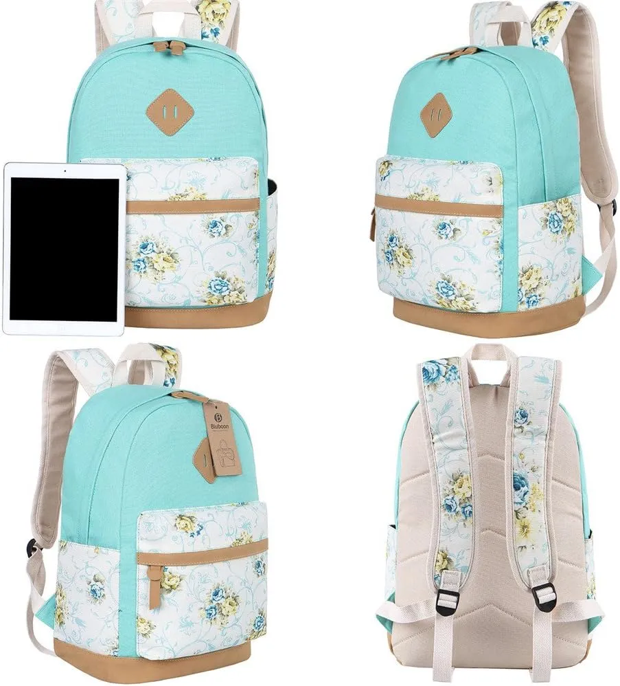 Bluboon Teens Backpack Set Girls School Backpack Lunch Box Pencil Bags Student Bookbags 3 in 1