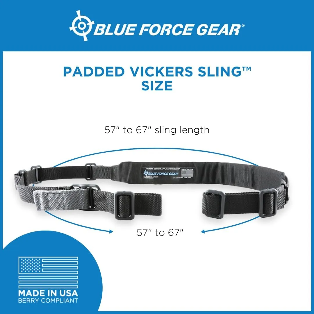 Blue Force Gear Vickers Padded Sling - Two Point Sling with Padded Straps, Adjustable,57-67 Inches