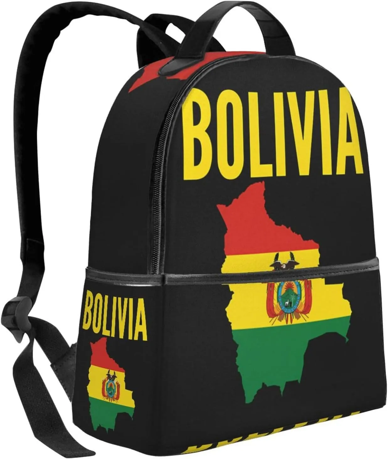 Bolivian Boliva Pride Map Flag Casual Backpacks Laptop Backpack Carry-on Daypack Sports Travel Rucksack Lightweight Working Bag for Outdoor Hiking Cycling Walking
