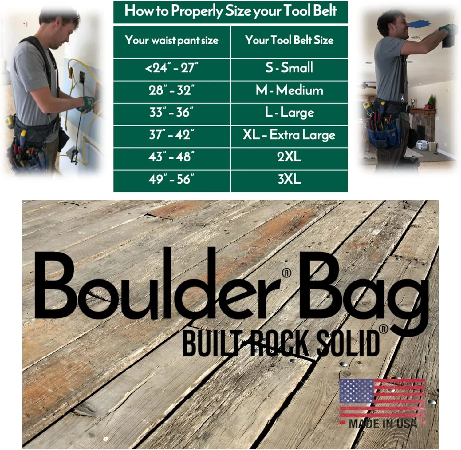 BOULDER BAG Ultimate Electrician's MAX Combo with Comfort Back Support Tool Belt, Quick Release Buckle, Heavy Duty Tool Belt, Tan, (3X-Large 49-56 Inch Waist), Tool Belt Made in USA