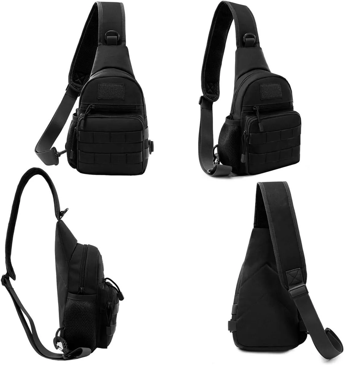 BraveHawk OUTDOORS Sling Chest Bag, 900D Nylon Tactical MOLLE Compact Crossbody Hiking Cycling Pack