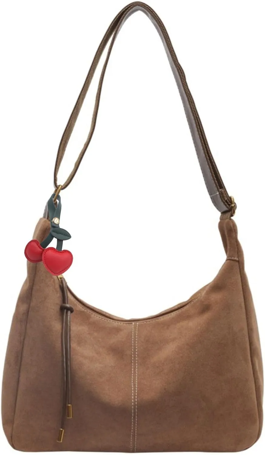Brown Suede Tote Bag for Women - Retro Shoulder Bag for Office, Everyday, Shopping, Travelling