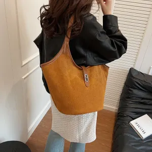 Brown Suede Tote Bag for Women Trendy Hobo Bag Bucket Tote Bag Work Hobo Handbags