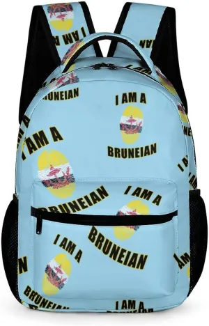 Brunei I Am A Bruneian Casual Backpack Travel Laptop Cute Basic Shoulder Bag for Work Women & Men