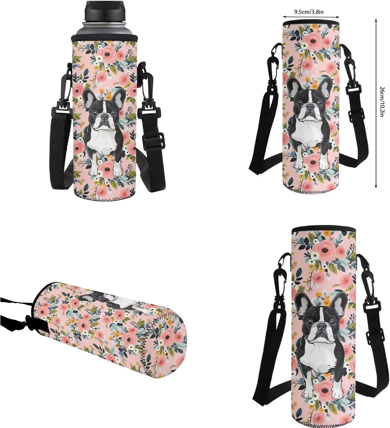 Bulldog Backpacks for School Girls 3rd Grade with Lunch Box Water Bottle Sleeve Pencil Case 4 In 1 Elementary School Bag Set Boys Kids Bookbag Lunch Bag for Travel Camping