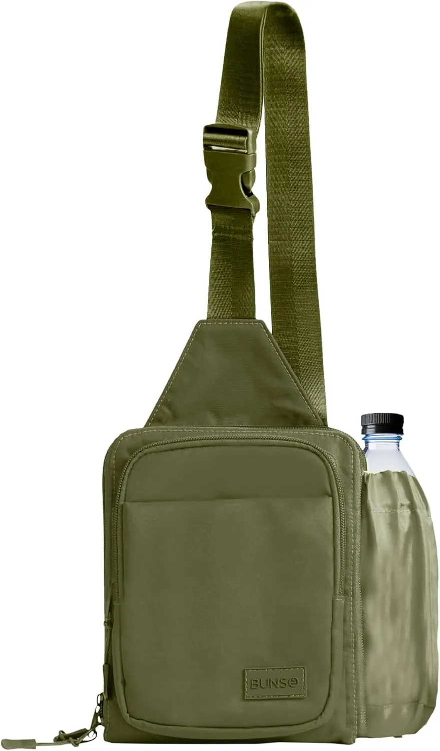 BUNSO Everyday Small Crossbody Bags for Women, Water-Resistant Sling Bag for Men with Waterbottle Holder, 7” x 2.5” x 9”