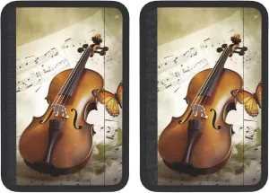 Butterfly and Cello Car Seat Belt Pad 2 Pack Universal Fit Seatbelt Cover Soft and Comfortable Backpack Shoulder Pad Adjustable Neck Cushion Protector Harness Pad for Car Bag