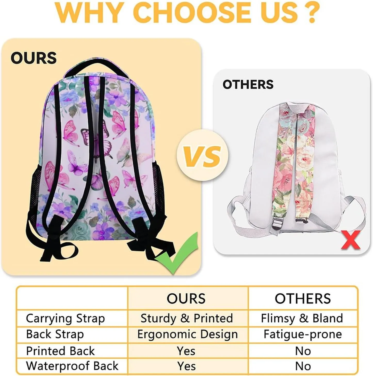 Butterfly Backpack for Girls, Cute School Backpacks for Kids, Pink Girls Bookbag for Preschool Elementary, Aesthetic Daypack for Travel, Back to School Gift for Children Age 6-8