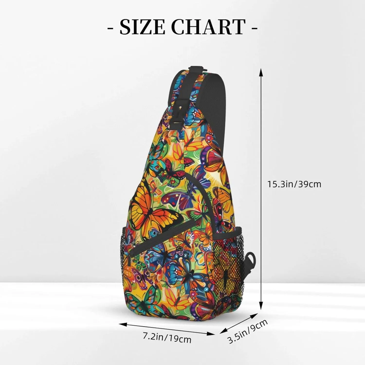 Butterfly Sling Backpack Chest Bag Crossbody Shoulder Bag Gym Cycling Travel Hiking Daypack For Men Women