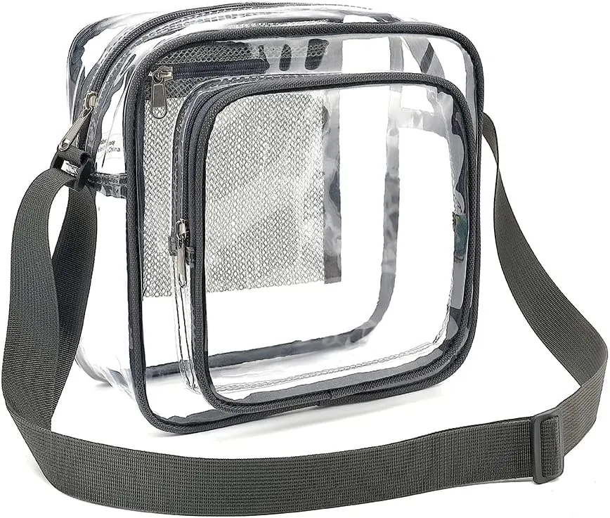 Bycobecy Clear Crossbody Bags for Women, Stadium Approved Messenger Shoulder Bags with Adjustable Straps