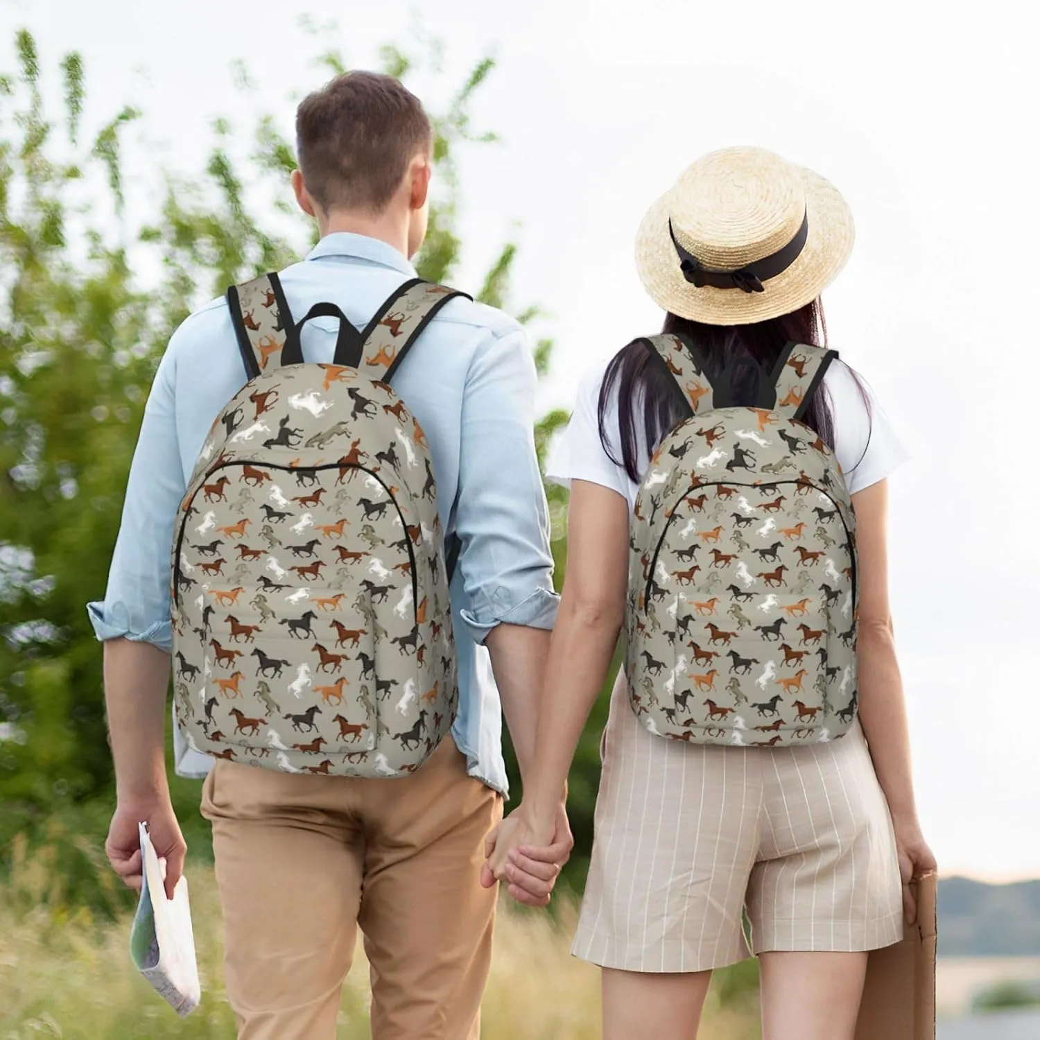 Canvas Casual Backpack Laptop Bag Suitable for Travel Office Outdoor Sports Men and Women Chicken