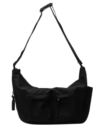Canvas Crossbody Crescent Bag for Women Men, Lightweight Hobo Purse with Adjustable Strap