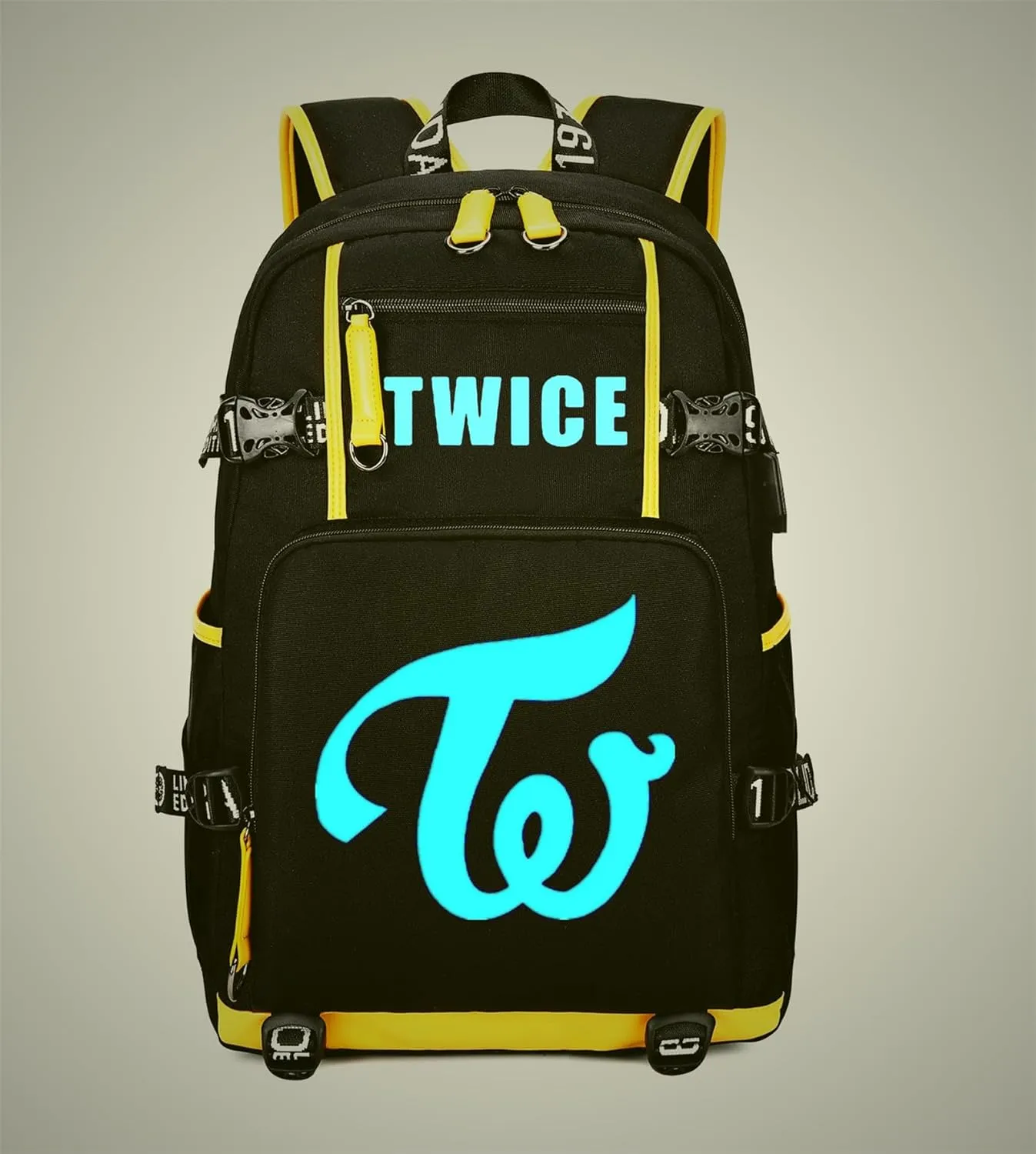 Canvas Luminous Backpack Daypack Laptop Bag Schoolbag Rucksack School Bag with USB port 4