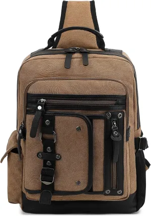 Canvas Messenger Bag Retro Sling Backpack Crossbody Satchel