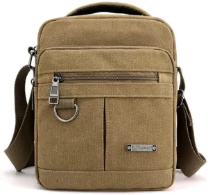 Canvas Shoulder Bag Canvas Crossbody Backpack Outdoor Leisure Travel Portable Shoulder Bag Suitable for Men and Women