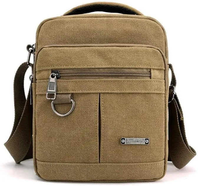 Canvas Shoulder Bag Canvas Crossbody Backpack Outdoor Leisure Travel Portable Shoulder Bag Suitable for Men and Women