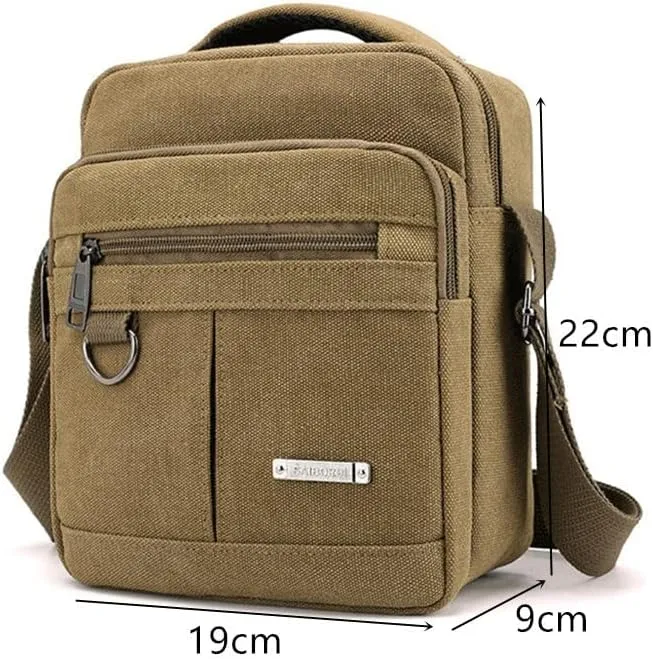 Canvas Shoulder Bag Canvas Crossbody Backpack Outdoor Leisure Travel Portable Shoulder Bag Suitable for Men and Women