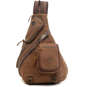 Canvas Sling Bag - Large Chest Sling Shoulder Crossbody Backpack for Men & Women