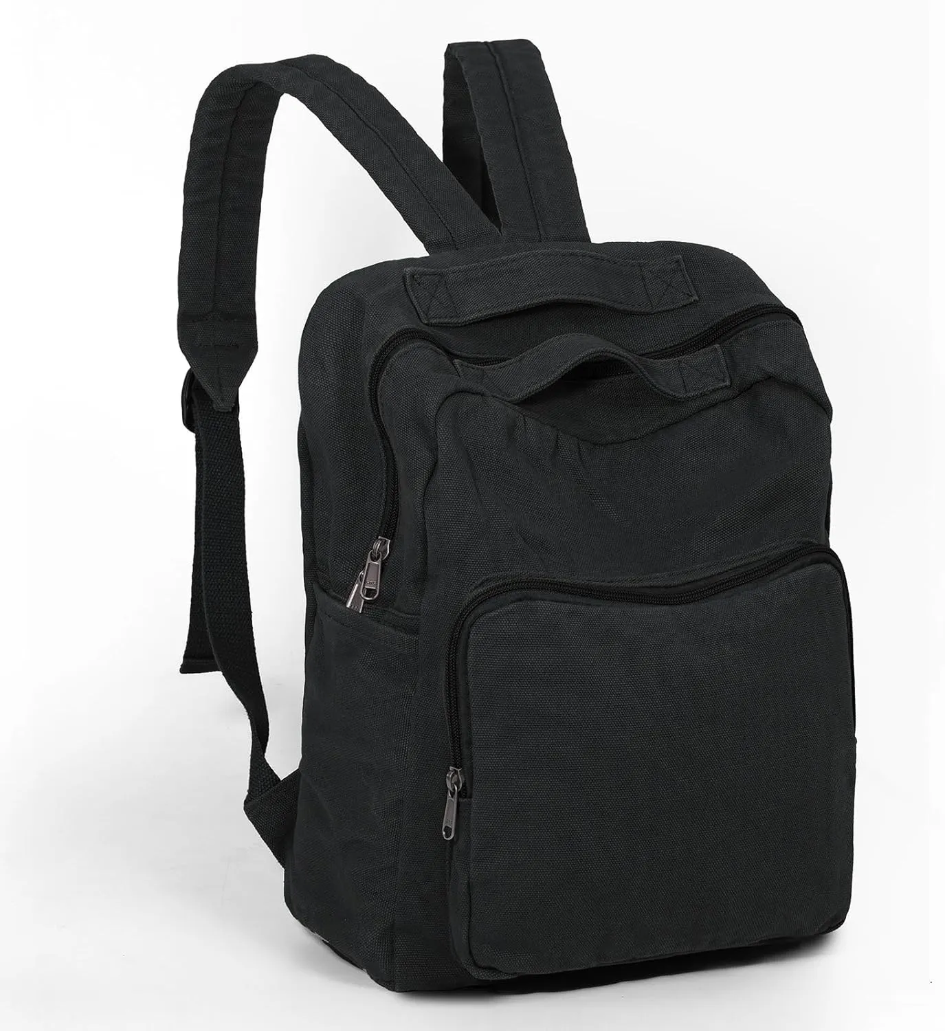 Canvas Small Backpack Purse for Women Cute Aesthetic Black Mini Backpack for Teen Girls Ladies Vintage School Bookbag Purse